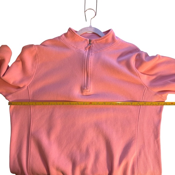 Izod Women's Light Pink Quarter-Zip Sweatshirt Size L Cozy Athleisure Casual - Picture 6 of 14